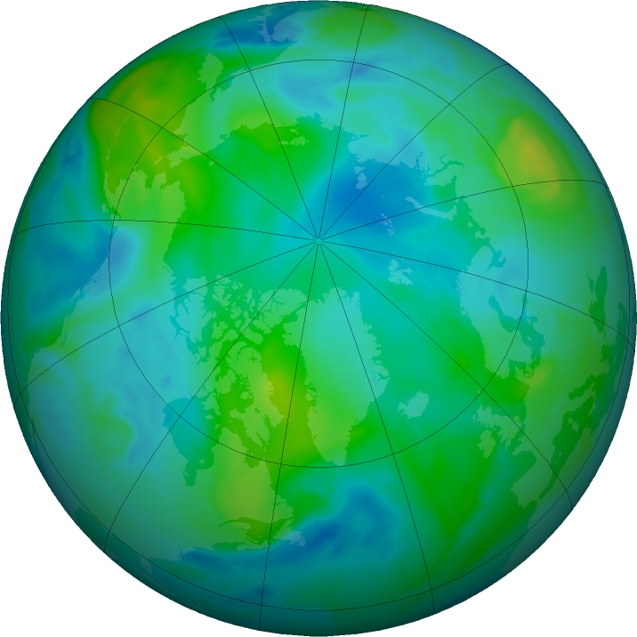 Arctic ozone map for 31 August 2023